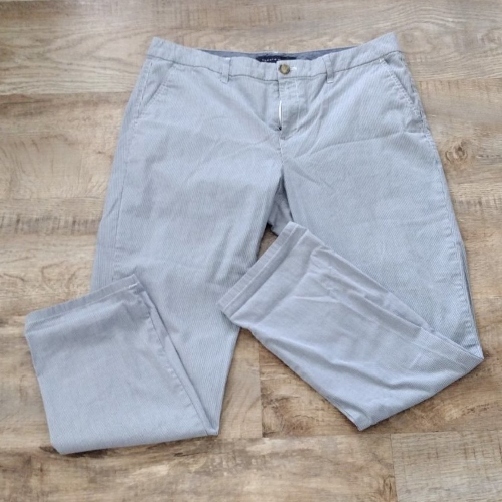 TOMMY Hilfiger blue & white striped‎ Hampton slim straight leg pants Sz 12
